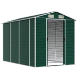 Garden Shed Green 191x300x198 cm Galvanised Steel - Side View