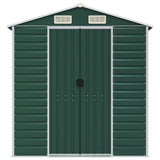 Garden Shed Green 191x300x198 cm Galvanised Steel - Top-Down View