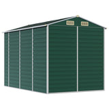 Garden Shed Green 191x300x198 cm Galvanised Steel - Close-Up Angle