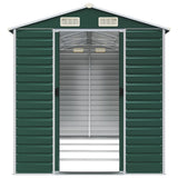 Garden Shed Green 191x385x198 cm Galvanised Steel
