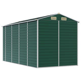 Garden Shed Green 191x385x198 cm Galvanised Steel - Close-Up Angle
