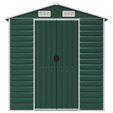 Garden Shed Green 191x470x198 cm Galvanised Steel