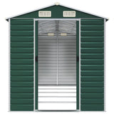 Garden Shed Green 191x470x198 cm Galvanised Steel