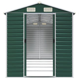 Garden Shed Green 191x470x198 cm Galvanised Steel - 45-Degree Angle