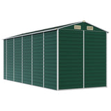 Garden Shed Green 191x470x198 cm Galvanised Steel - Close-Up Angle