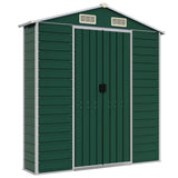 Garden Shed Green 191x470x198 cm Galvanised Steel - Low Angle