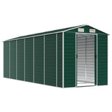 Garden Shed Green 191x555x198 cm Galvanised Steel - Side View