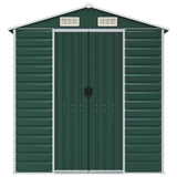 Garden Shed Green 191x555x198 cm Galvanised Steel - Top-Down View