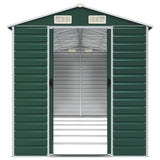 Garden Shed Green 191x555x198 cm Galvanised Steel - 45-Degree Angle