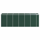 Garden Shed Green 191x555x198 cm Galvanised Steel - Rear View