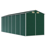 Garden Shed Green 191x555x198 cm Galvanised Steel - Close-Up Angle