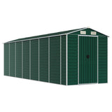 Garden Shed Green 191x640x198 cm Galvanised Steel - Front View
