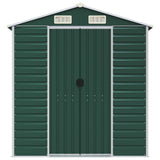 Garden Shed Green 191x640x198 cm Galvanised Steel - Top-Down View