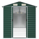 Garden Shed Green 191x640x198 cm Galvanised Steel - 45-Degree Angle