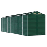 Garden Shed Green 191x640x198 cm Galvanised Steel - Close-Up Angle