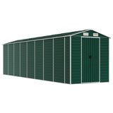 Garden Shed Green 191x725x198 cm Galvanised Steel - Front View