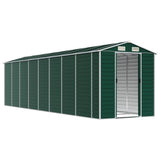 Garden Shed Green 191x725x198 cm Galvanised Steel - Side View