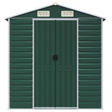 Garden Shed Green 191x725x198 cm Galvanised Steel - Top-Down View