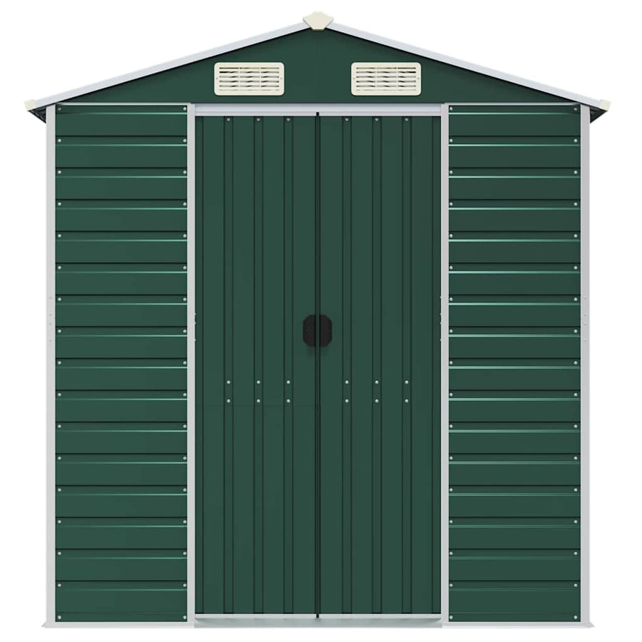Garden Shed Green 191x725x198 cm Galvanised Steel
