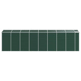 Garden Shed Green 191x725x198 cm Galvanised Steel - Rear View