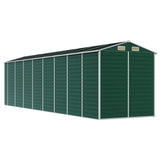 Garden Shed Green 191x725x198 cm Galvanised Steel - Close-Up Angle