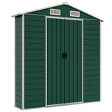 Garden Shed Green 191x725x198 cm Galvanised Steel - Low Angle