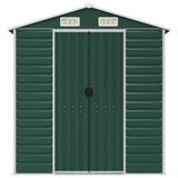Garden Shed Green 191x810x198 cm Galvanised Steel - Top-Down View