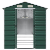 Garden Shed Green 191x810x198 cm Galvanised Steel - 45-Degree Angle