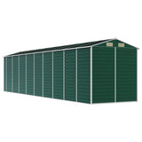 Garden Shed Green 191x810x198 cm Galvanised Steel - Close-Up Angle