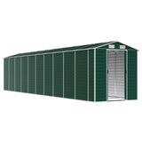 Garden Shed Green 191x895x198 cm Galvanised Steel - Side View