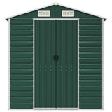 Garden Shed Green 191x895x198 cm Galvanised Steel - Top-Down View