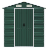 Garden Shed Green 191x980x198 cm Galvanised Steel - Top-Down View