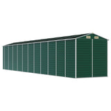 Garden Shed Green 191x980x198 cm Galvanised Steel - Close-Up Angle