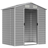 Garden Shed Light Grey 191x130x198 cm Galvanised Steel - Side View