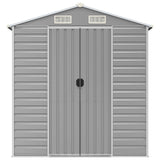 Garden Shed Light Grey 191x130x198 cm Galvanised Steel - Top-Down View