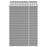 Garden Shed Light Grey 191x130x198 cm Galvanised Steel - Rear View