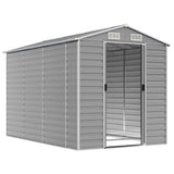 Garden Shed Light Grey 191x300x198 cm Galvanised Steel - Side View