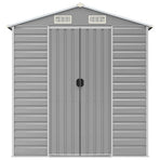 Garden Shed Light Grey 191x300x198 cm Galvanised Steel