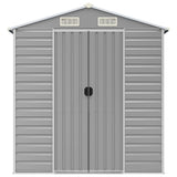 Garden Shed Light Grey 191x300x198 cm Galvanised Steel - Top-Down View