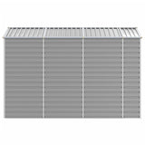 Garden Shed Light Grey 191x300x198 cm Galvanised Steel - Rear View