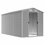 Garden Shed Light Grey 191x385x198 cm Galvanised Steel