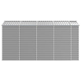 Garden Shed Light Grey 191x385x198 cm Galvanised Steel