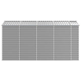 Garden Shed Light Grey 191x385x198 cm Galvanised Steel - Rear View