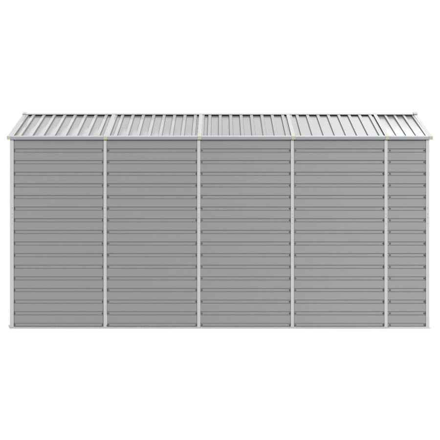 Garden Shed Light Grey 191x385x198 cm Galvanised Steel