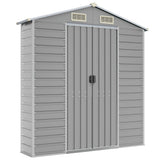 Garden Shed Light Grey 191x470x198 cm Galvanised Steel