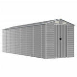 Garden Shed Light Grey 191x640x198 cm Galvanised Steel - Front View