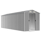 Garden Shed Light Grey 191x640x198 cm Galvanised Steel - Side View