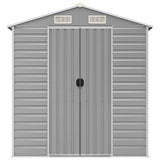 Garden Shed Light Grey 191x725x198 cm Galvanised Steel