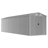 Garden Shed Light Grey 191x810x198 cm Galvanised Steel - Front View