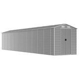 Garden Shed Light Grey 191x980x198 cm Galvanised Steel - Front View